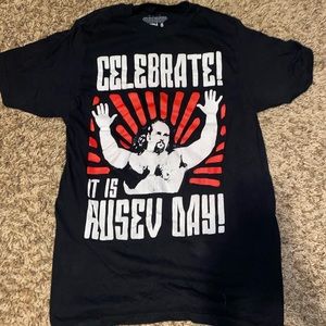 WWE wrestler Rusev t shirt celebrate. It’s rusev day